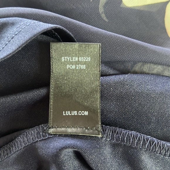 Luluโs All Mine Navy Blue Floral Print High-Low Wrap Dress Size XS - Picture 14 of 17